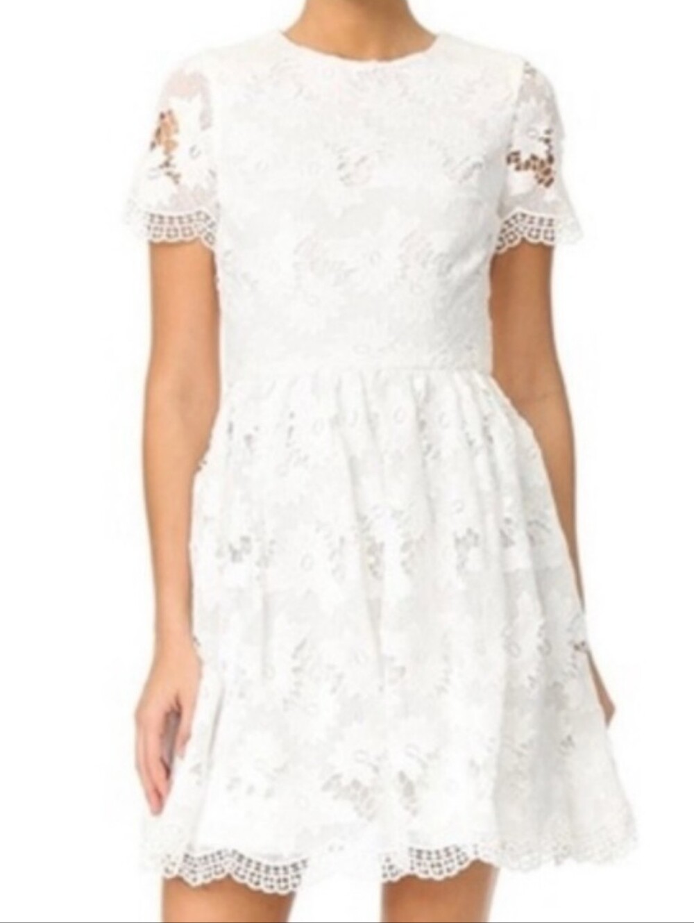 Alice + Olivia Floral Lace Fit & Flare Dress Wedding Formal Special Occasion - Picture 3 of 16